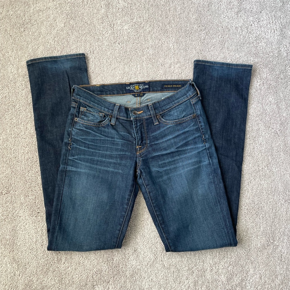 Women’s Lucky Brand Charlie Straight Blue Jeans